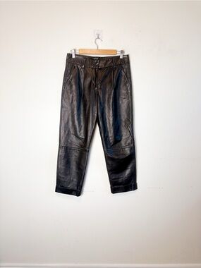 Giorgio Armani Black Leather Capris